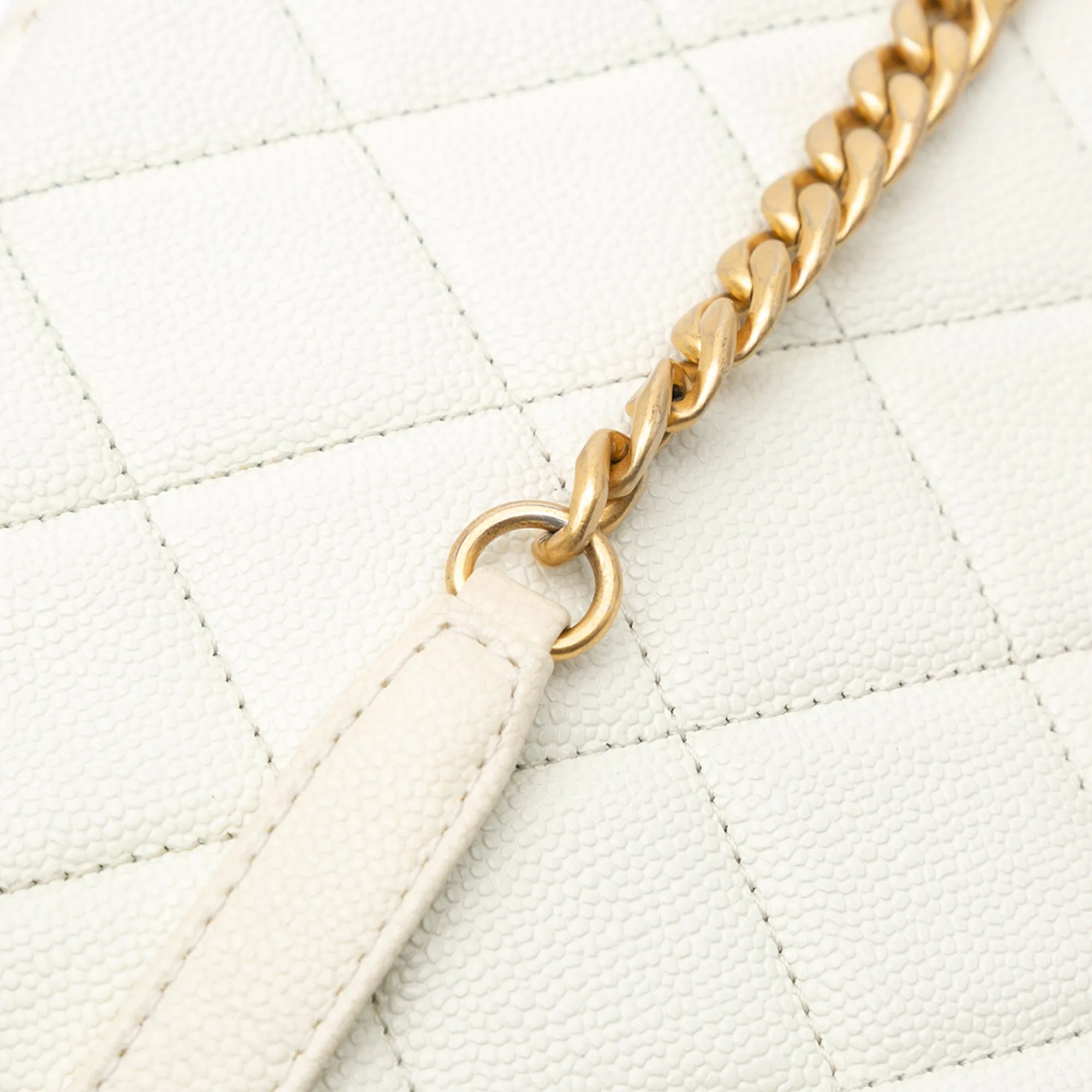 Small Quilted Caviar Chain Melody Flap
