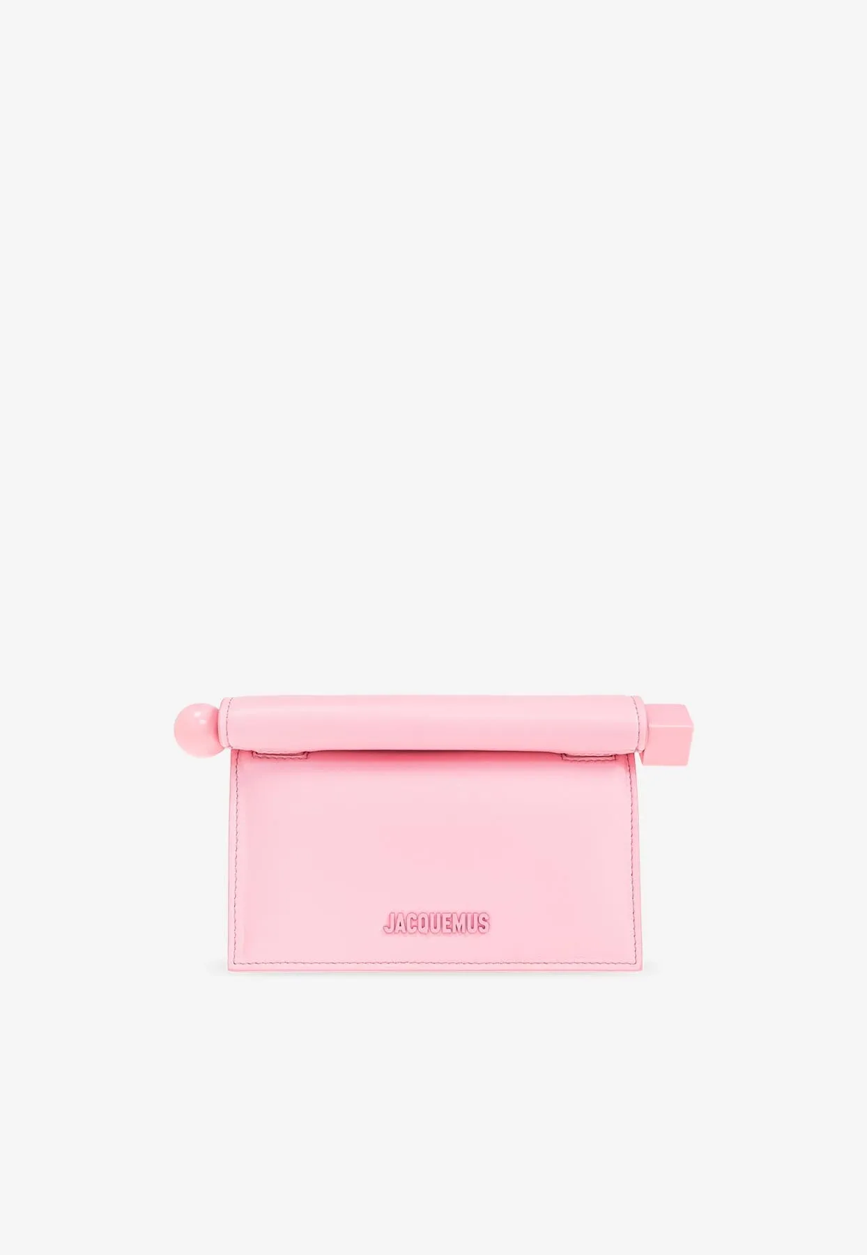 Small Rond Carré Leather Clutch Bag