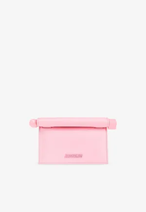 Small Rond Carré Leather Clutch Bag