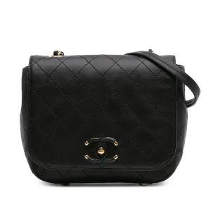 Small Stitched Calfskin Covered CC Flap