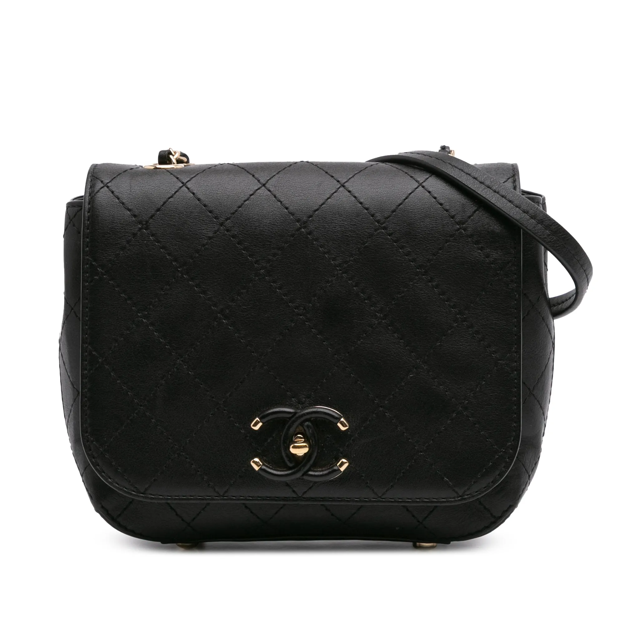 Small Stitched Calfskin Covered CC Flap