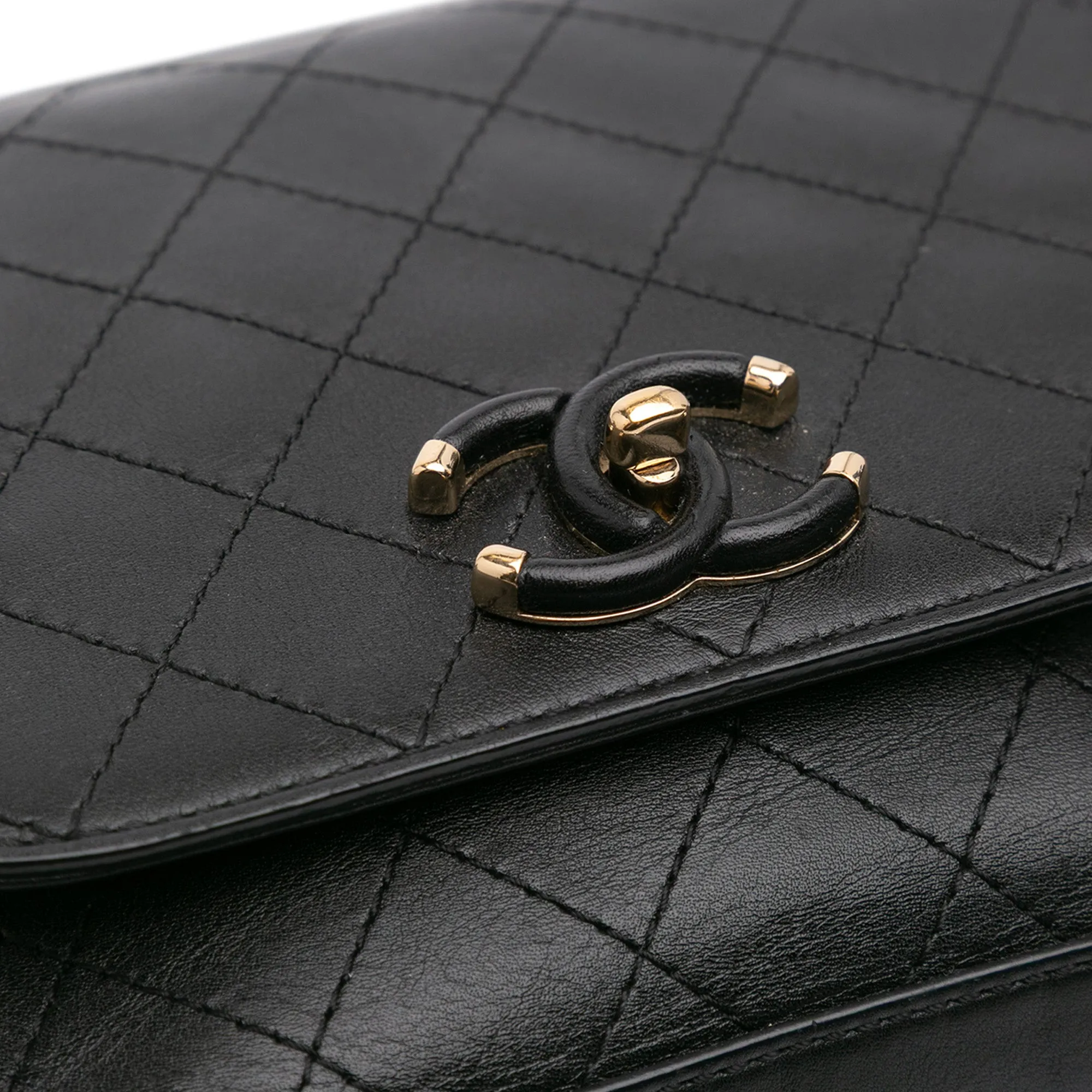 Small Stitched Calfskin Covered CC Flap
