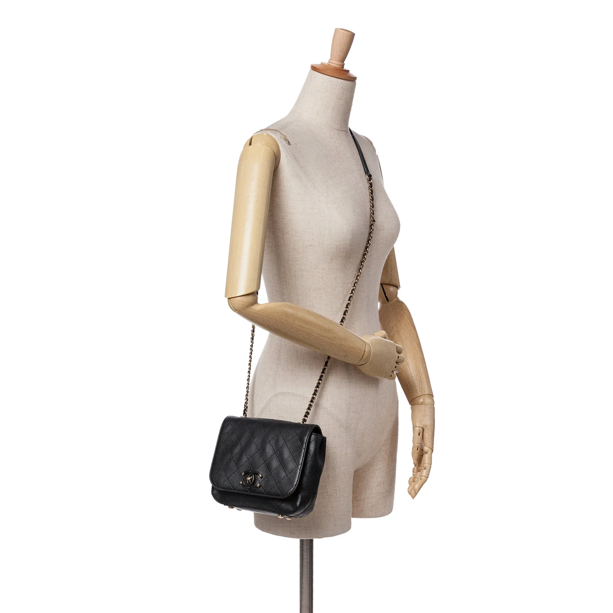 Small Stitched Calfskin Covered CC Flap