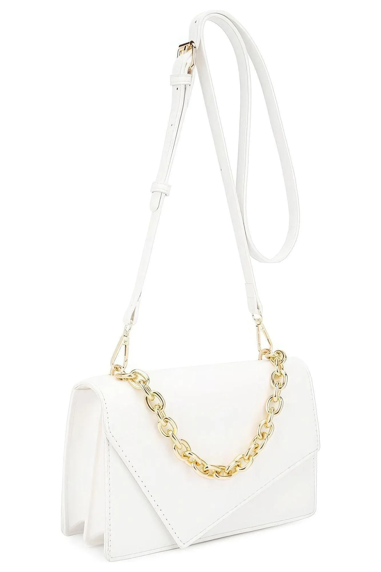Smooth Plain Chain Link Crossbody Bag