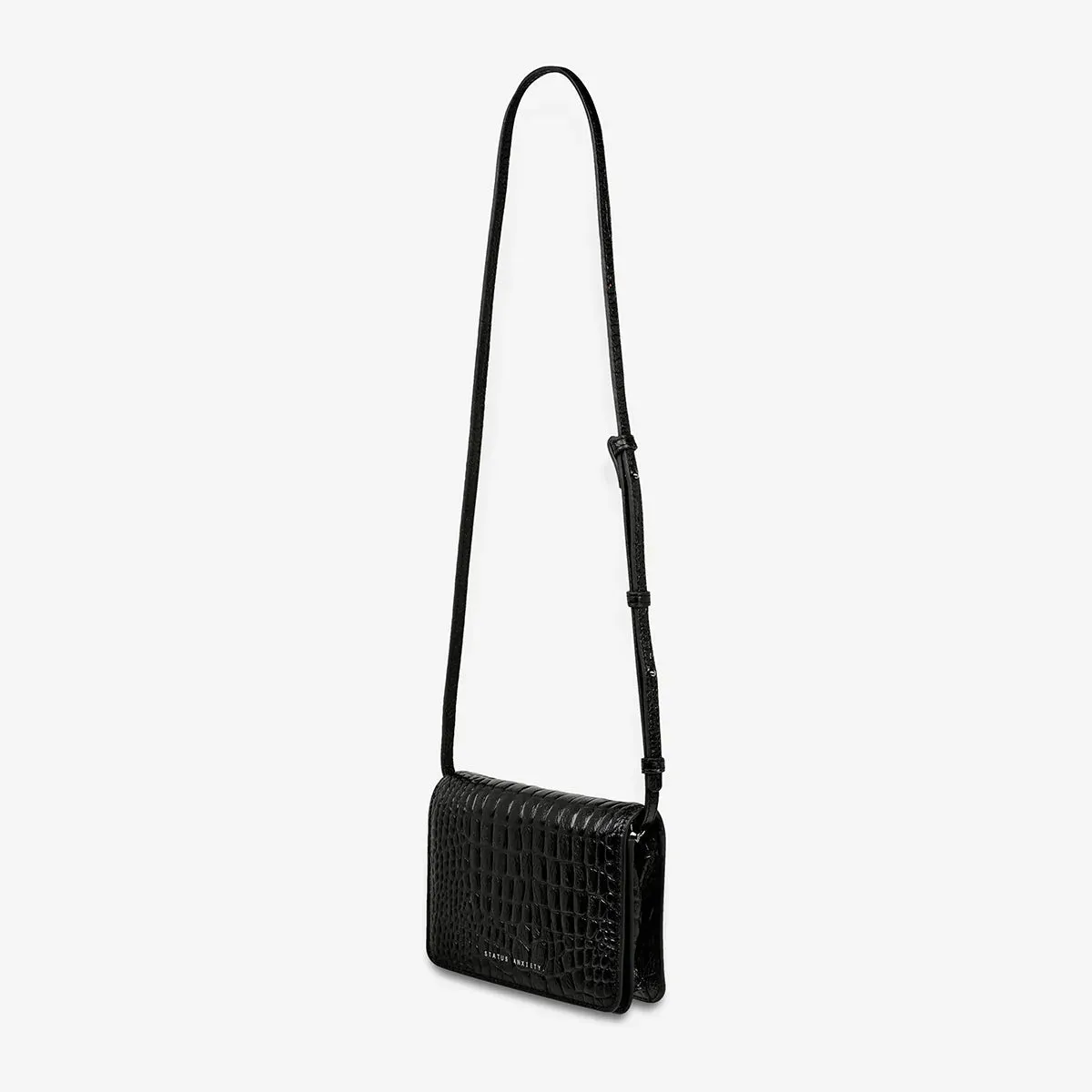Status Anxiety She Burns Bag - Black Croc Emboss