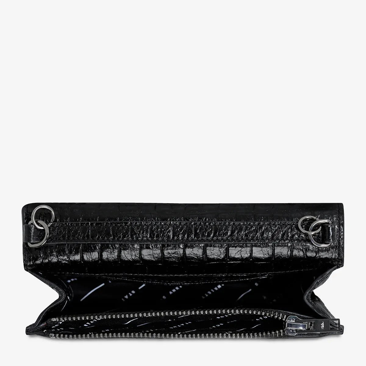 Status Anxiety She Burns Bag - Black Croc Emboss