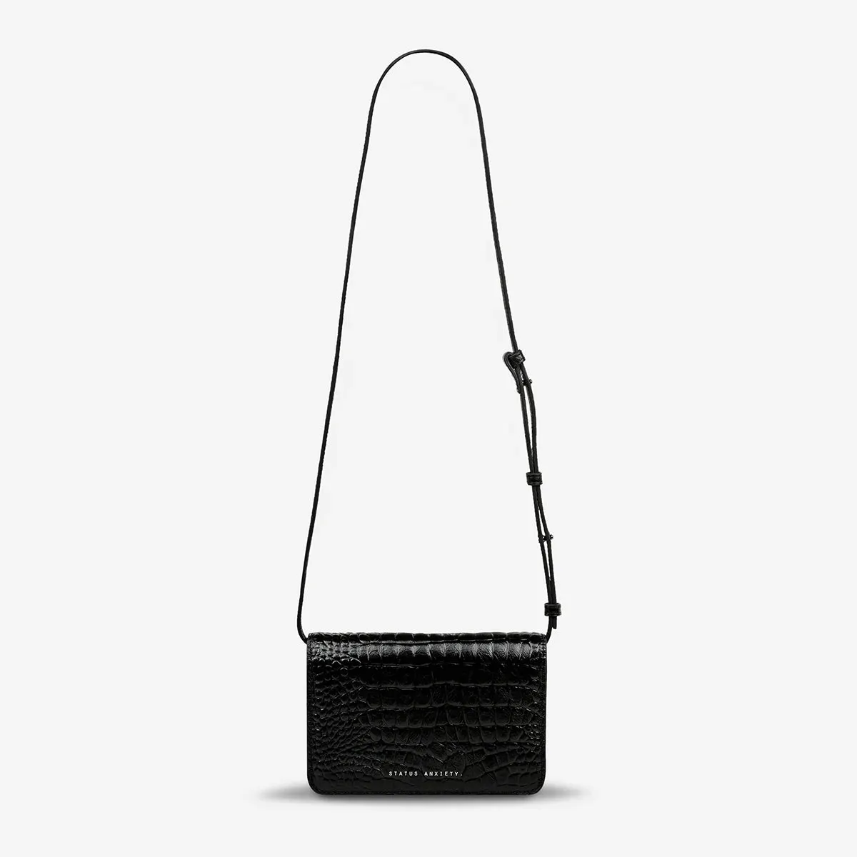 Status Anxiety She Burns Bag - Black Croc Emboss