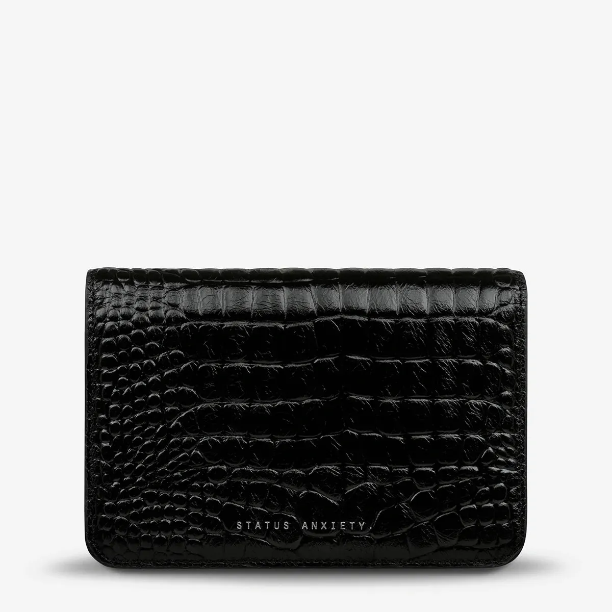 Status Anxiety She Burns Bag - Black Croc Emboss