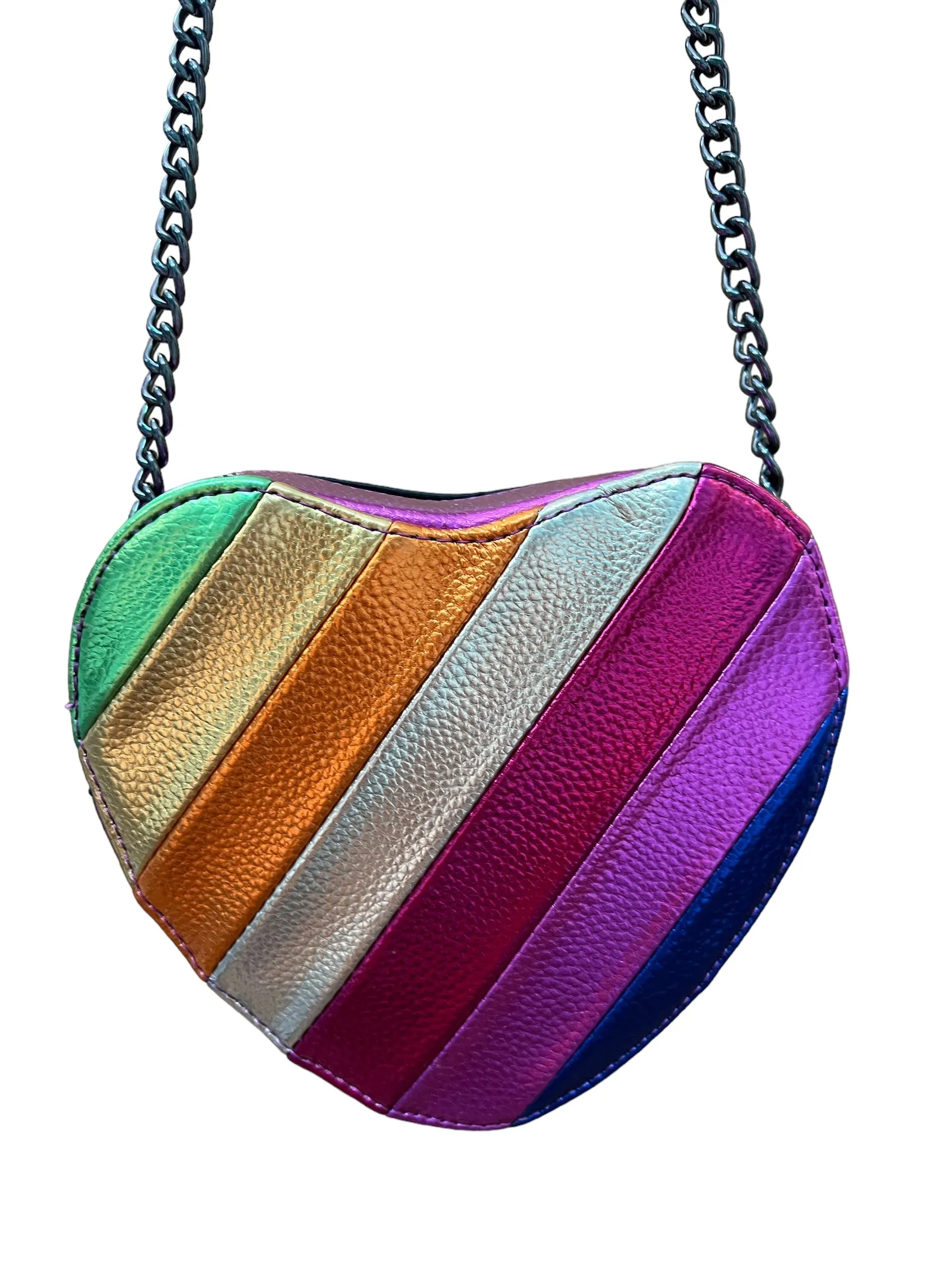 Striped Heart Crossbody