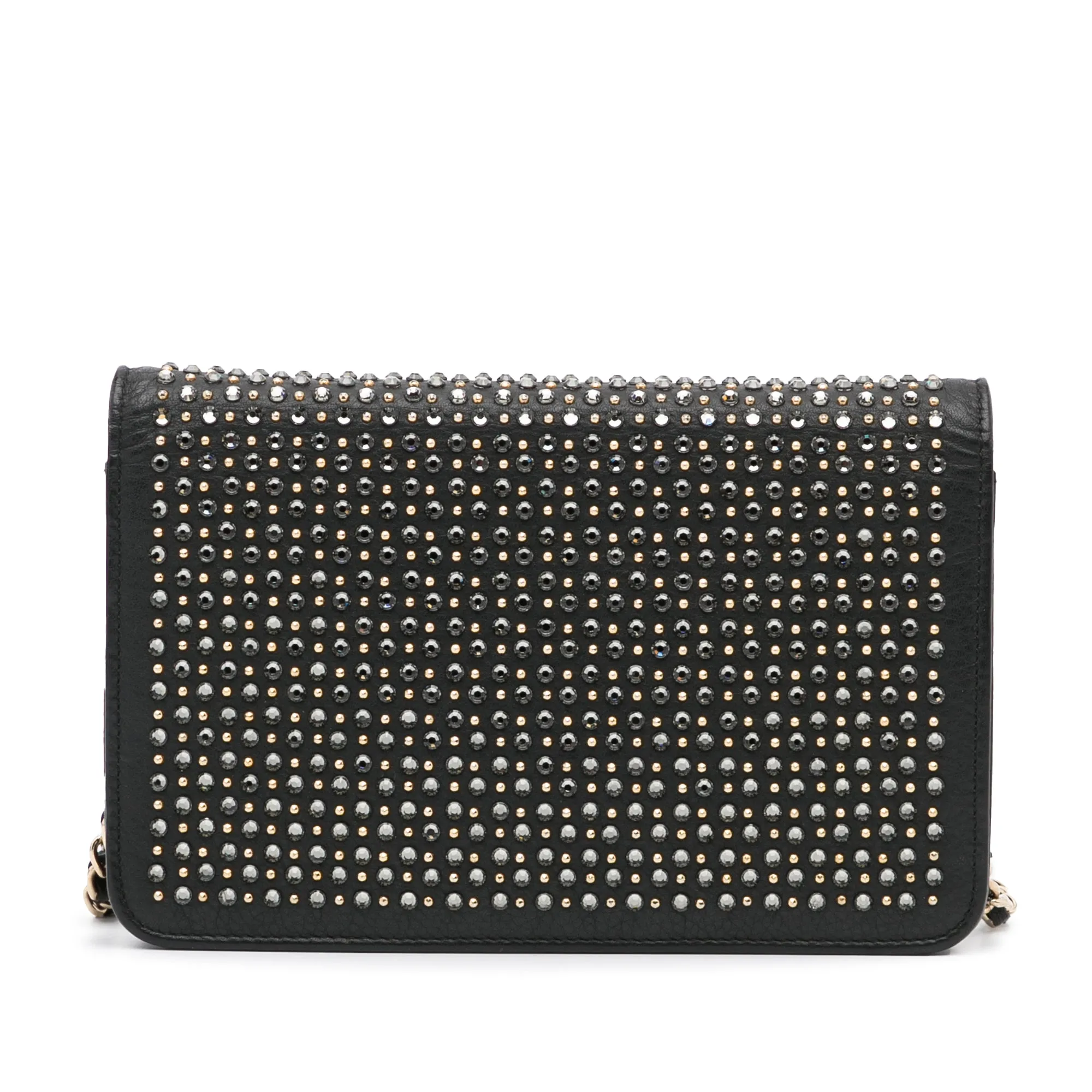 Studded Leather Wallet on Chain