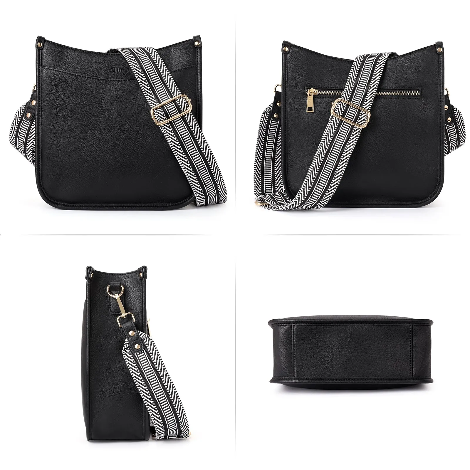 Stylish 2pcs Medium Hobo handbag and Crossbody Bag with 2 Adjust Guitar Strap