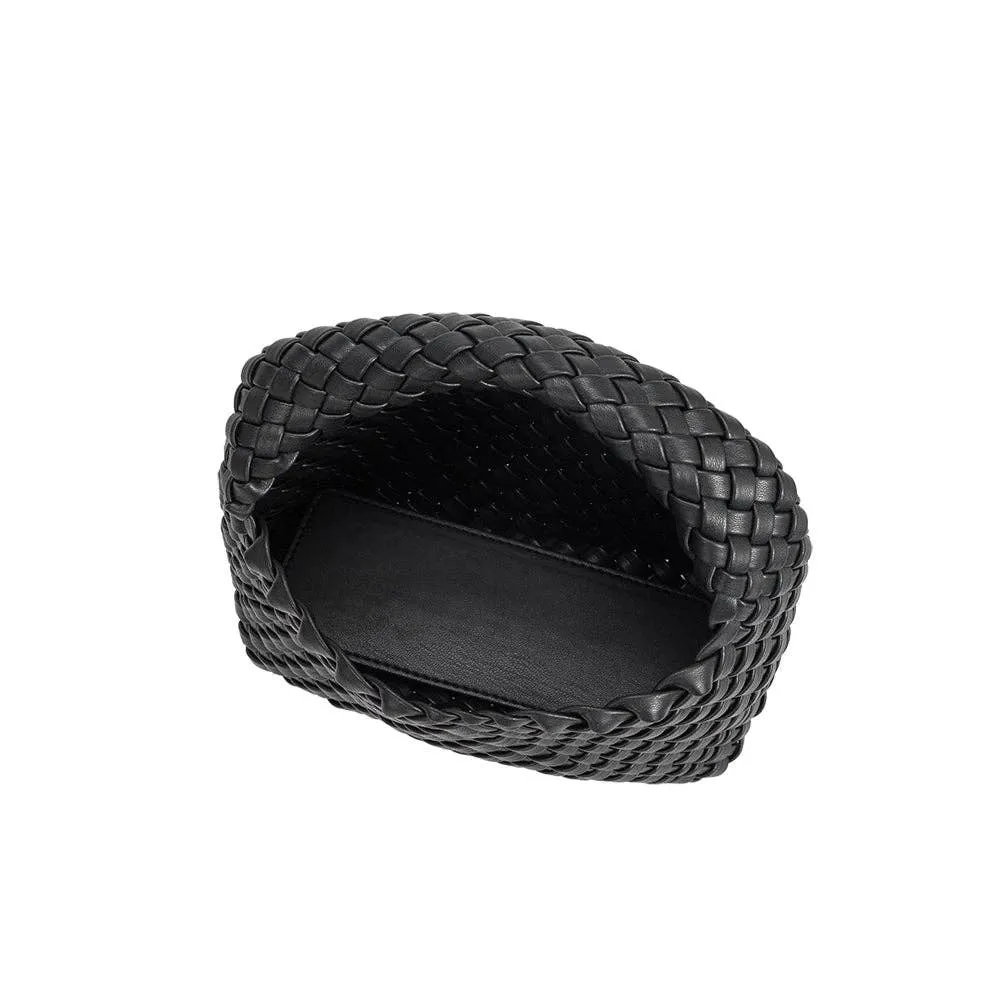 Sylvie Recycled Vegan Top Handle Bag in Black