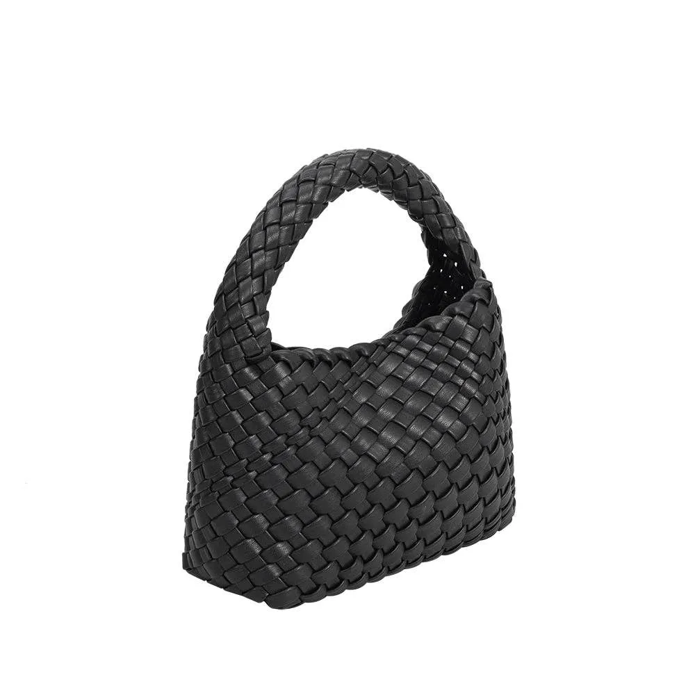 Sylvie Recycled Vegan Top Handle Bag in Black