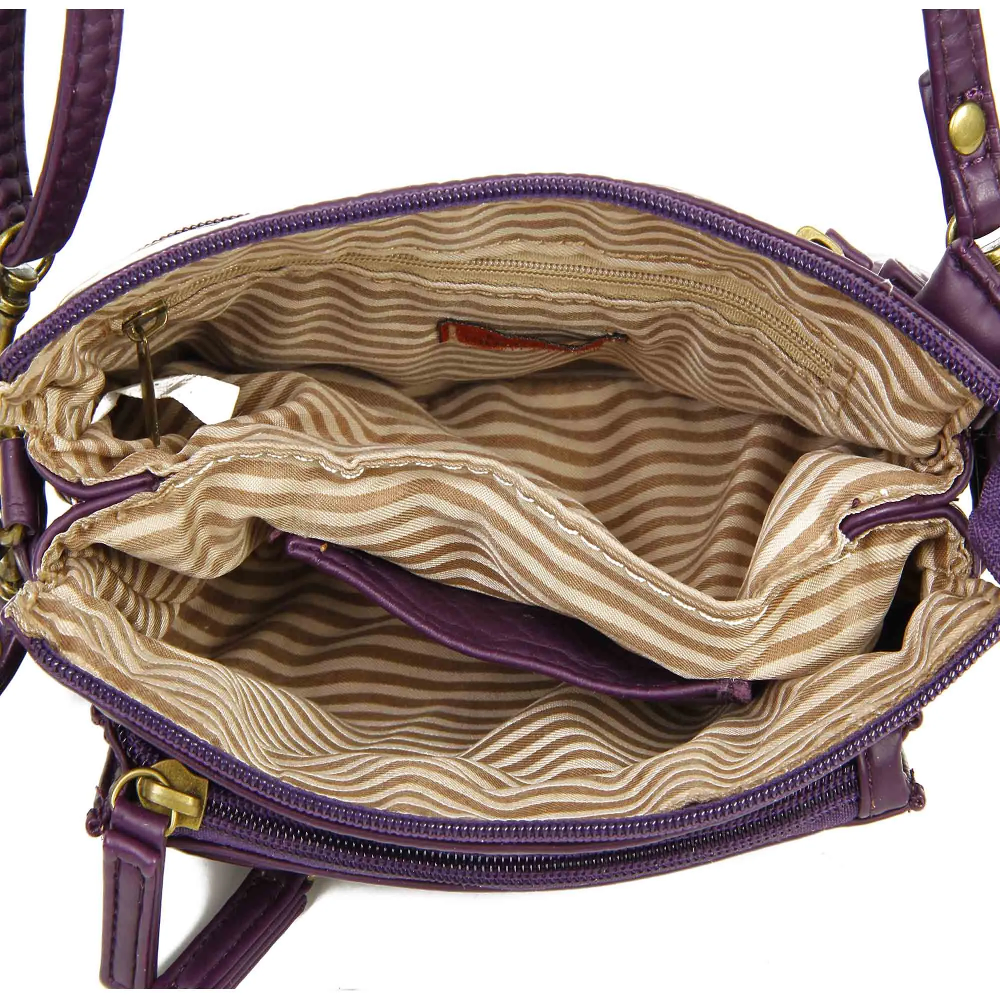 The Anita Three Way Crossbody Wristlet - Purple