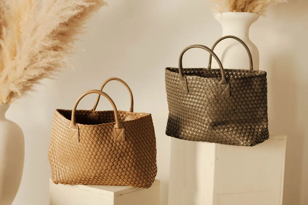 The Lucila Hand Woven Bag - Grey
