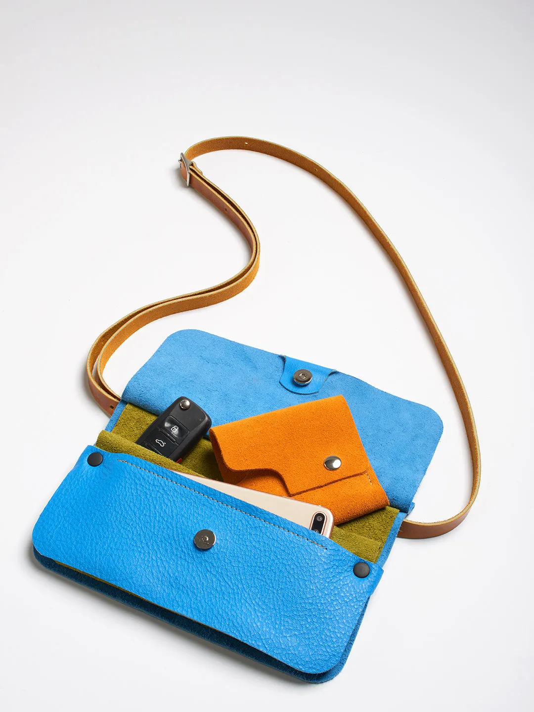 The Novella bag - Electric blue suede leather