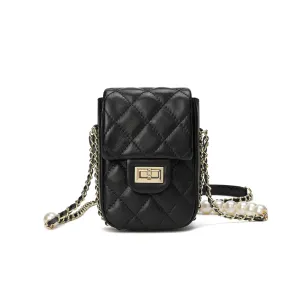 Tiffany & Fred Lizard Quilted Sheepskin Leather Crossbody Bag