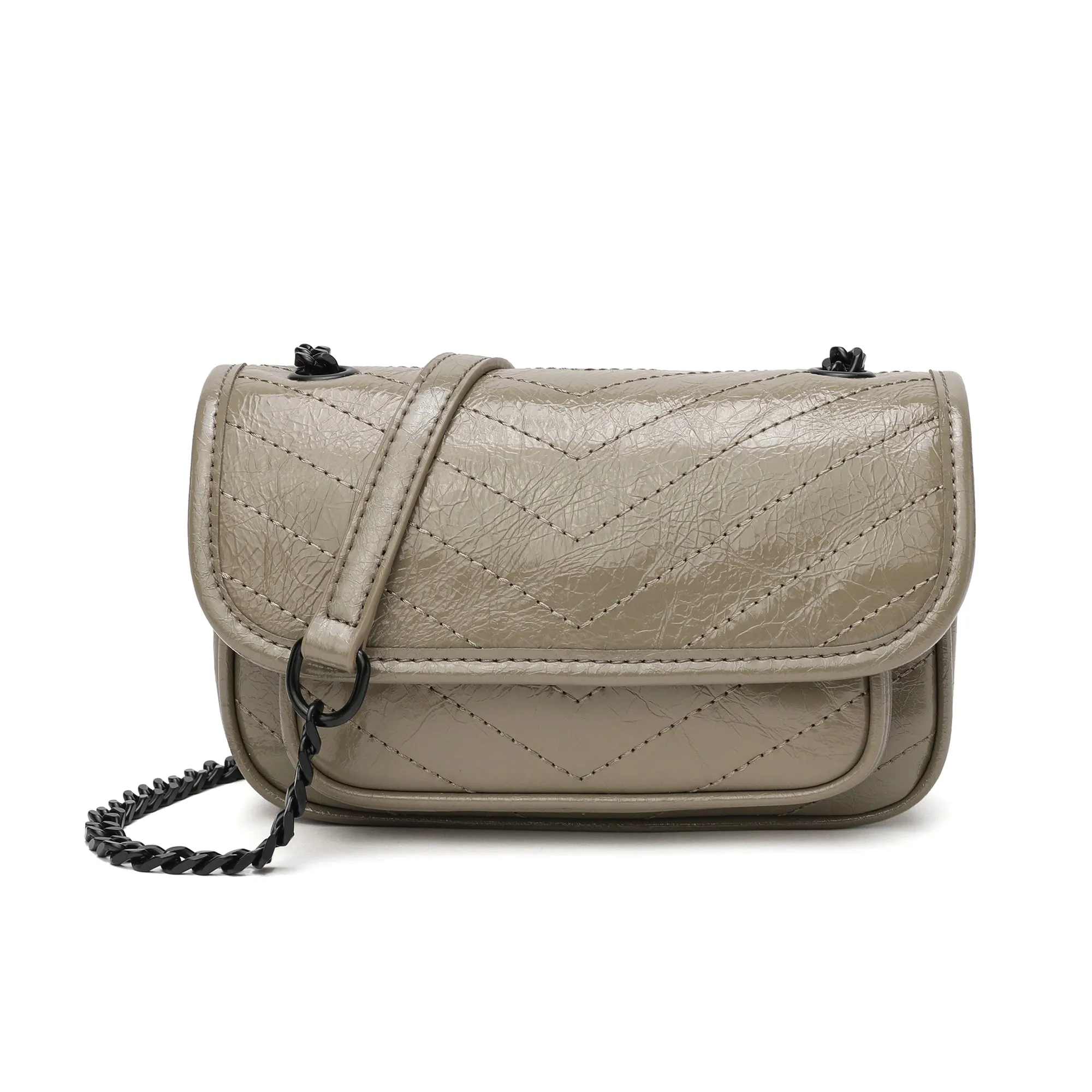 Tiffany & Fred Quilted Cracked Leather Crossbody Bag