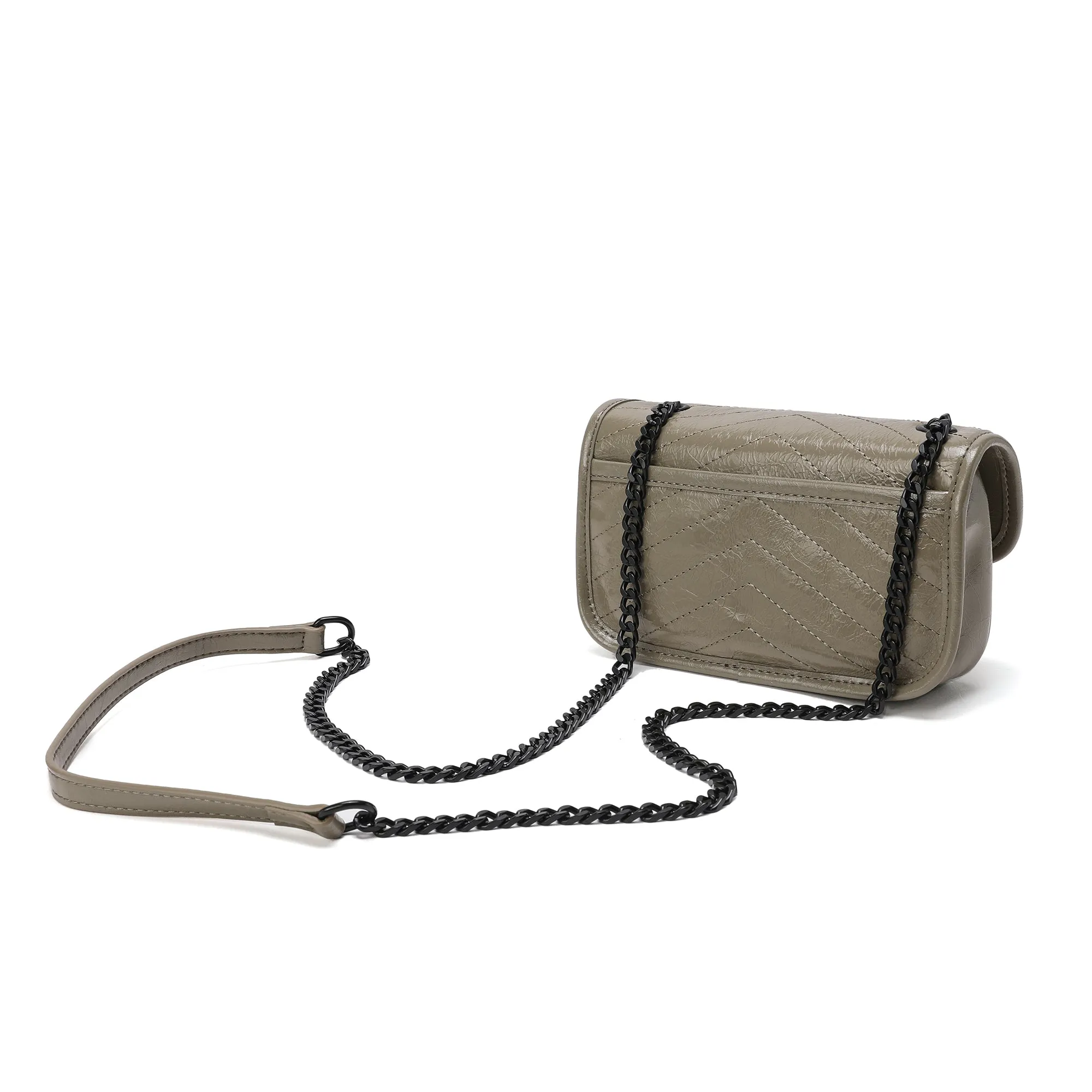 Tiffany & Fred Quilted Cracked Leather Crossbody Bag
