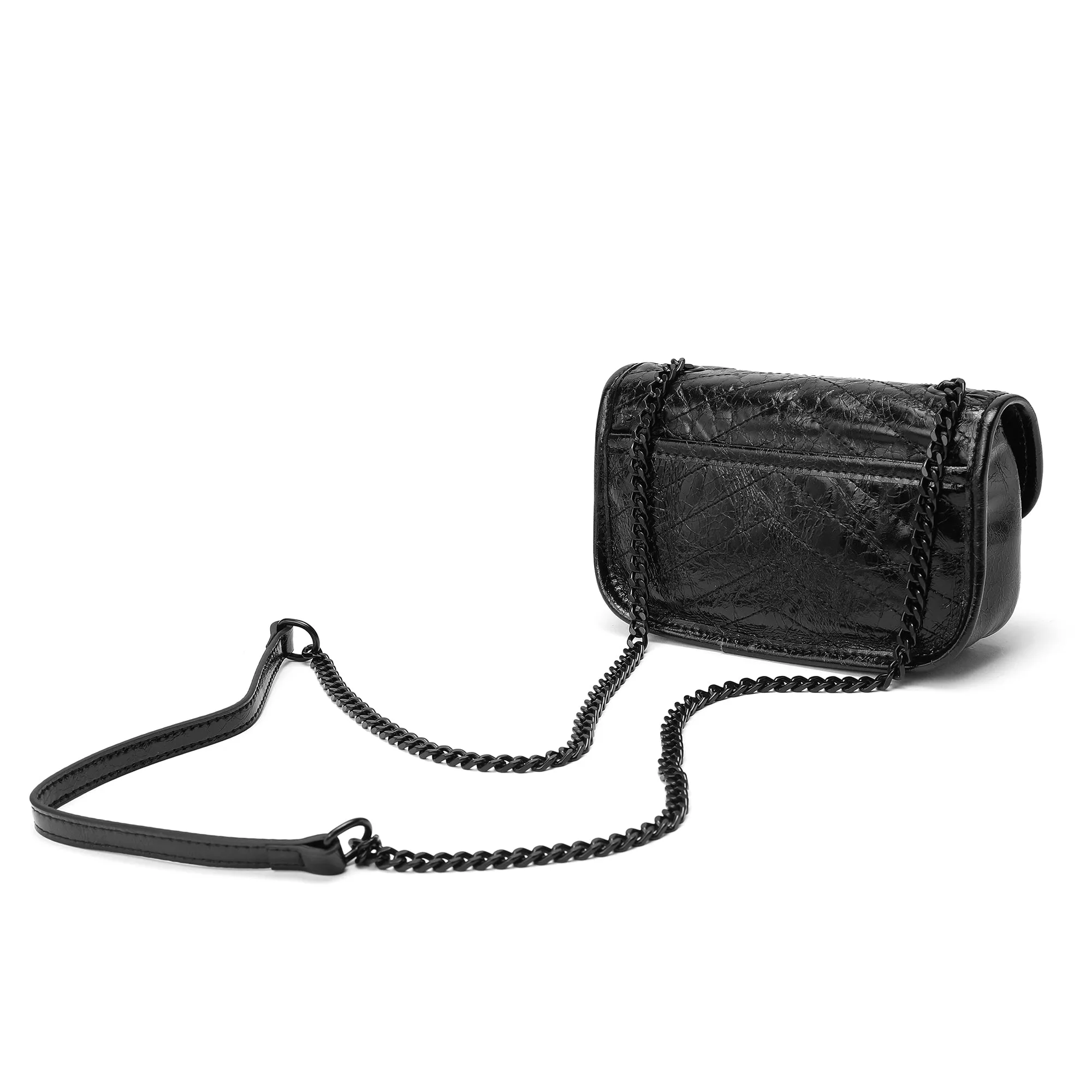 Tiffany & Fred Quilted Cracked Leather Crossbody Bag