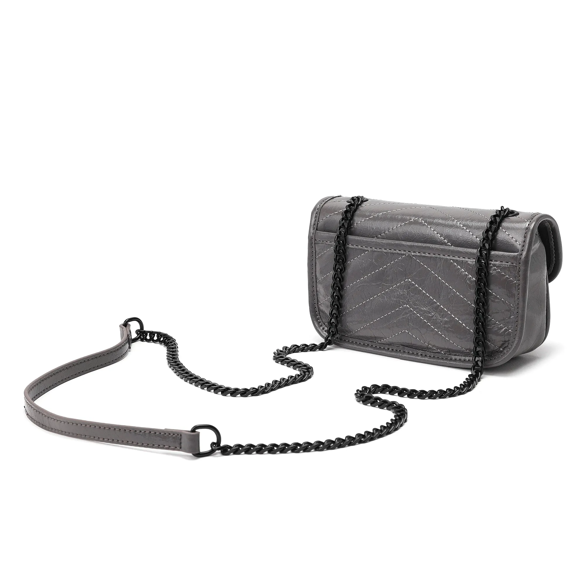 Tiffany & Fred Quilted Cracked Leather Crossbody Bag