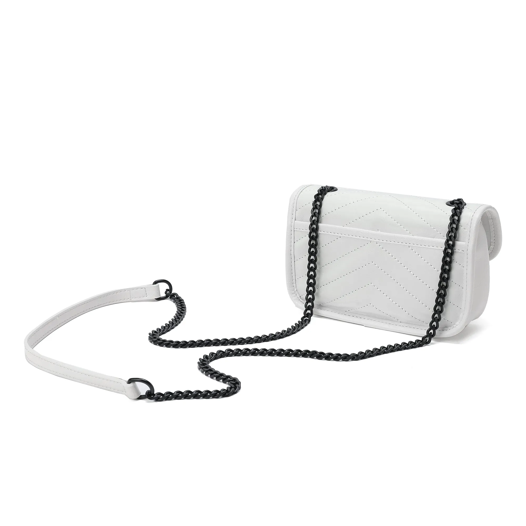Tiffany & Fred Quilted Cracked Leather Crossbody Bag