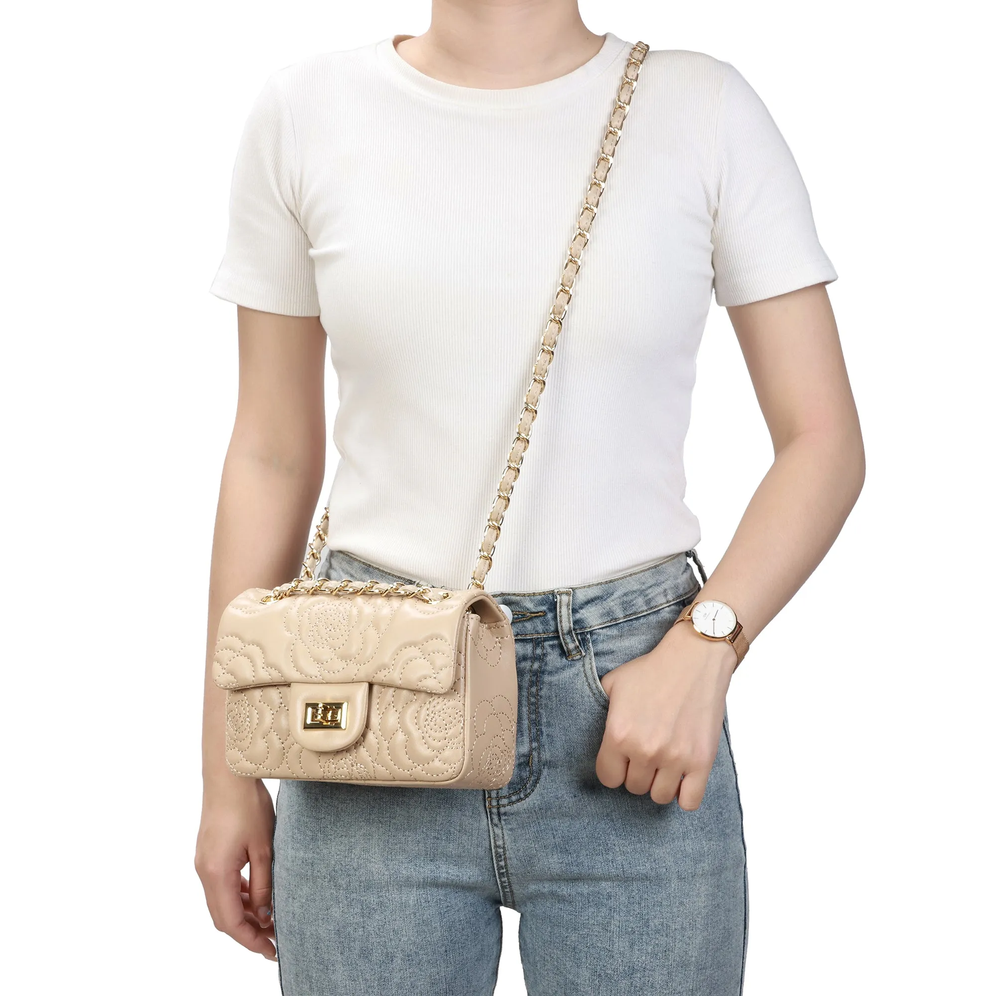 Tiffany & Fred  Quilted Sheepskin Crossbody