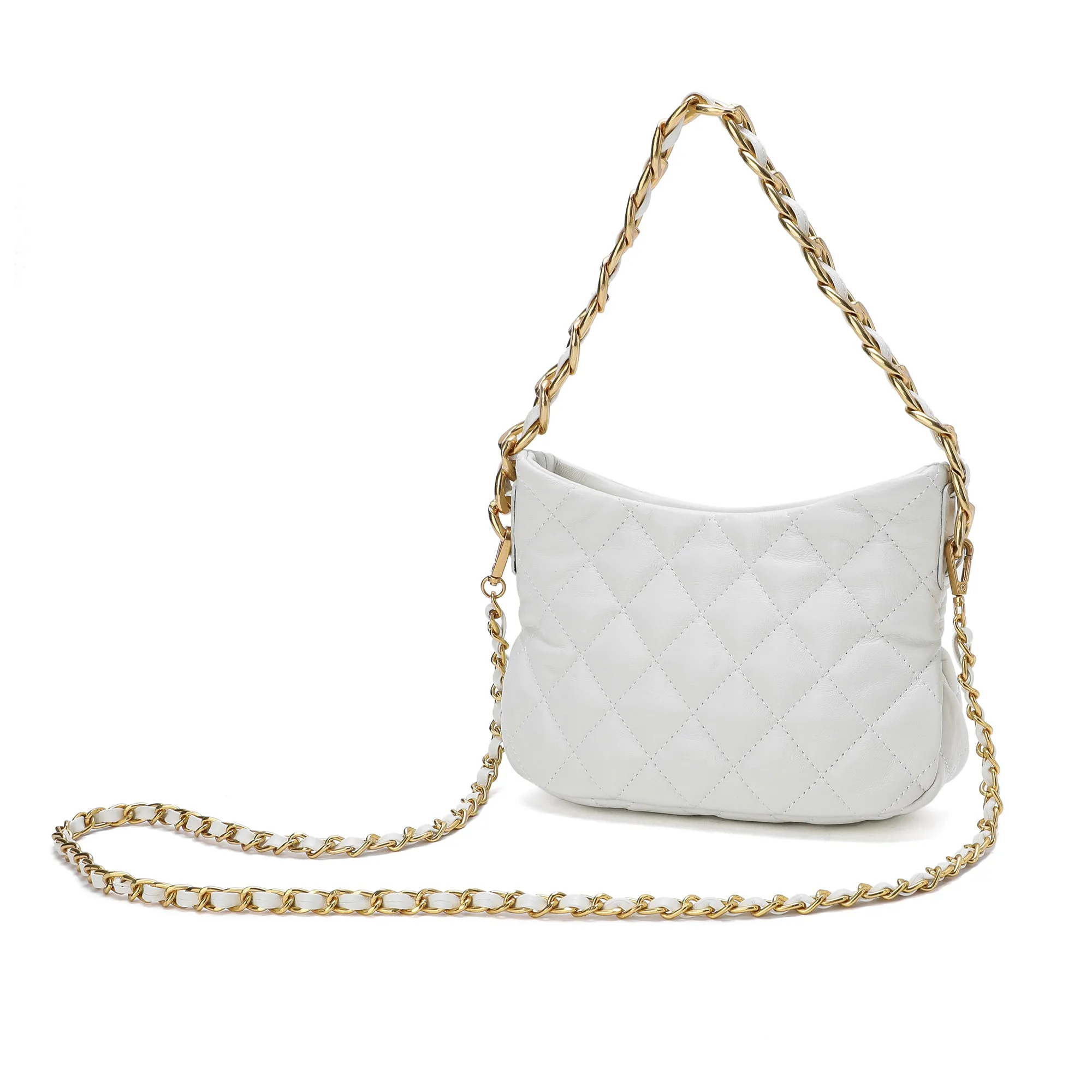 Tiffany & Fred Quilted Sheepskin Leather Crossbody/ Shoulder Bag