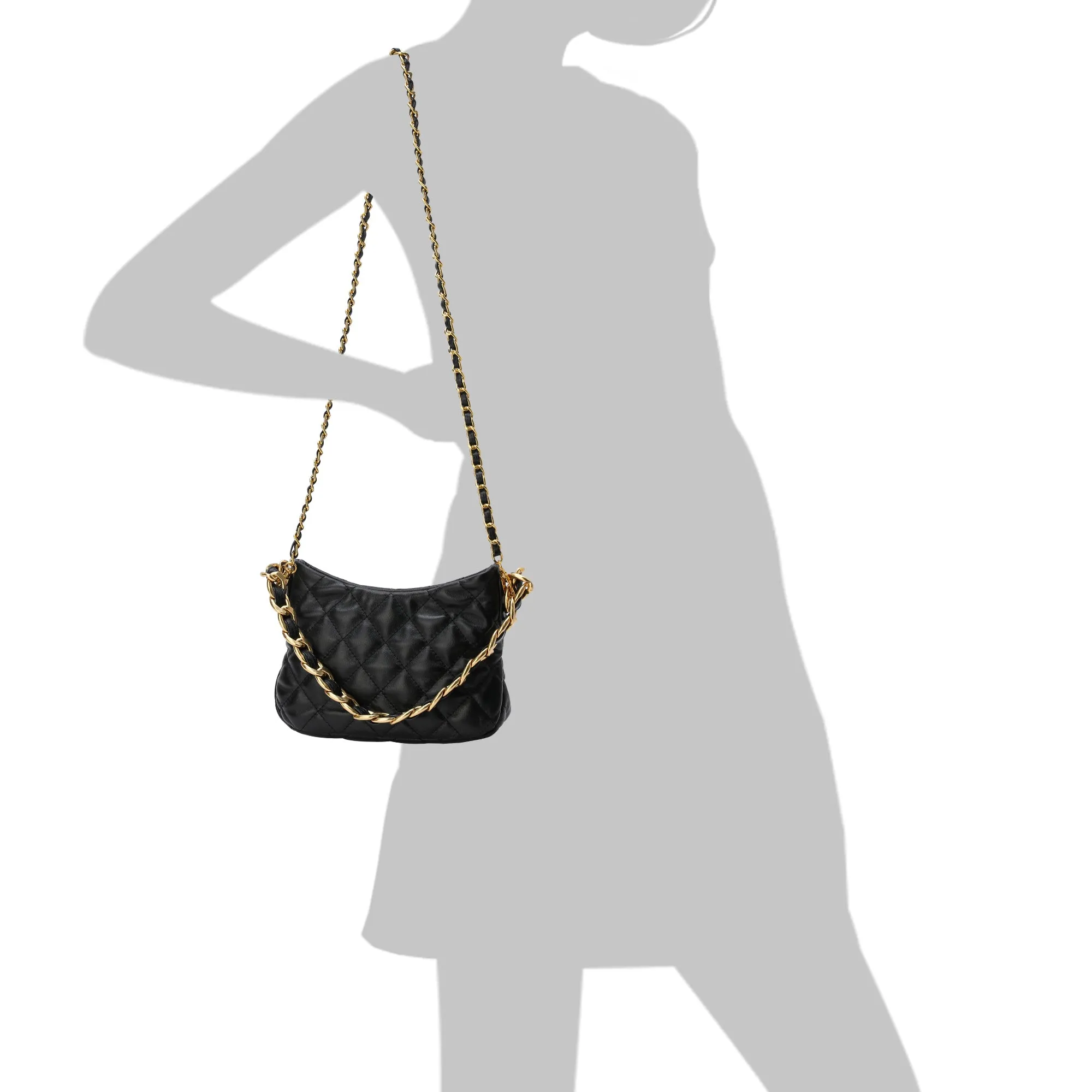 Tiffany & Fred Quilted Sheepskin Leather Crossbody/ Shoulder Bag