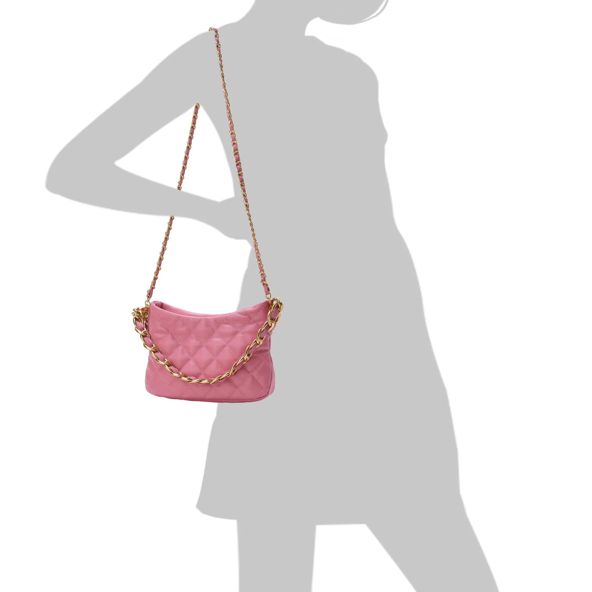 Tiffany & Fred Quilted Sheepskin Leather Crossbody/ Shoulder Bag