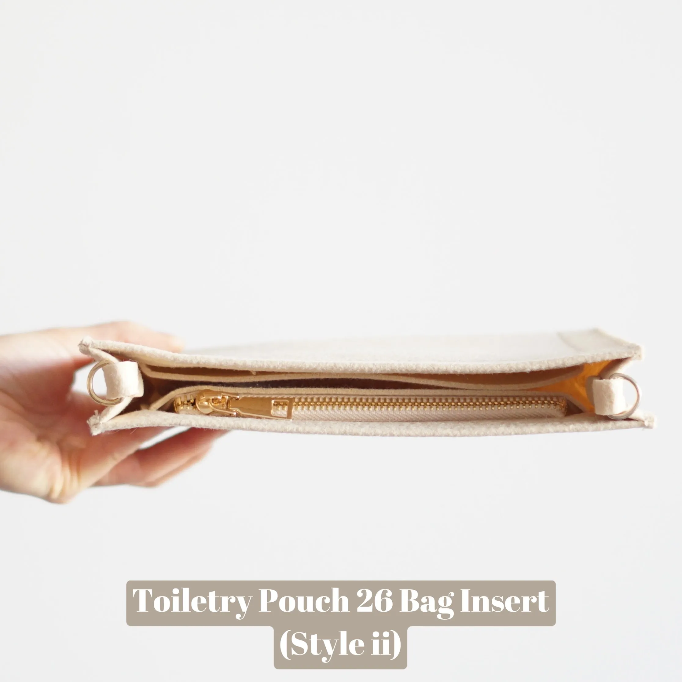 Toiletry Pouch 26 Crossbody Conversion Kit with Bag Organizer Insert and Chunky Gold Chain Strap