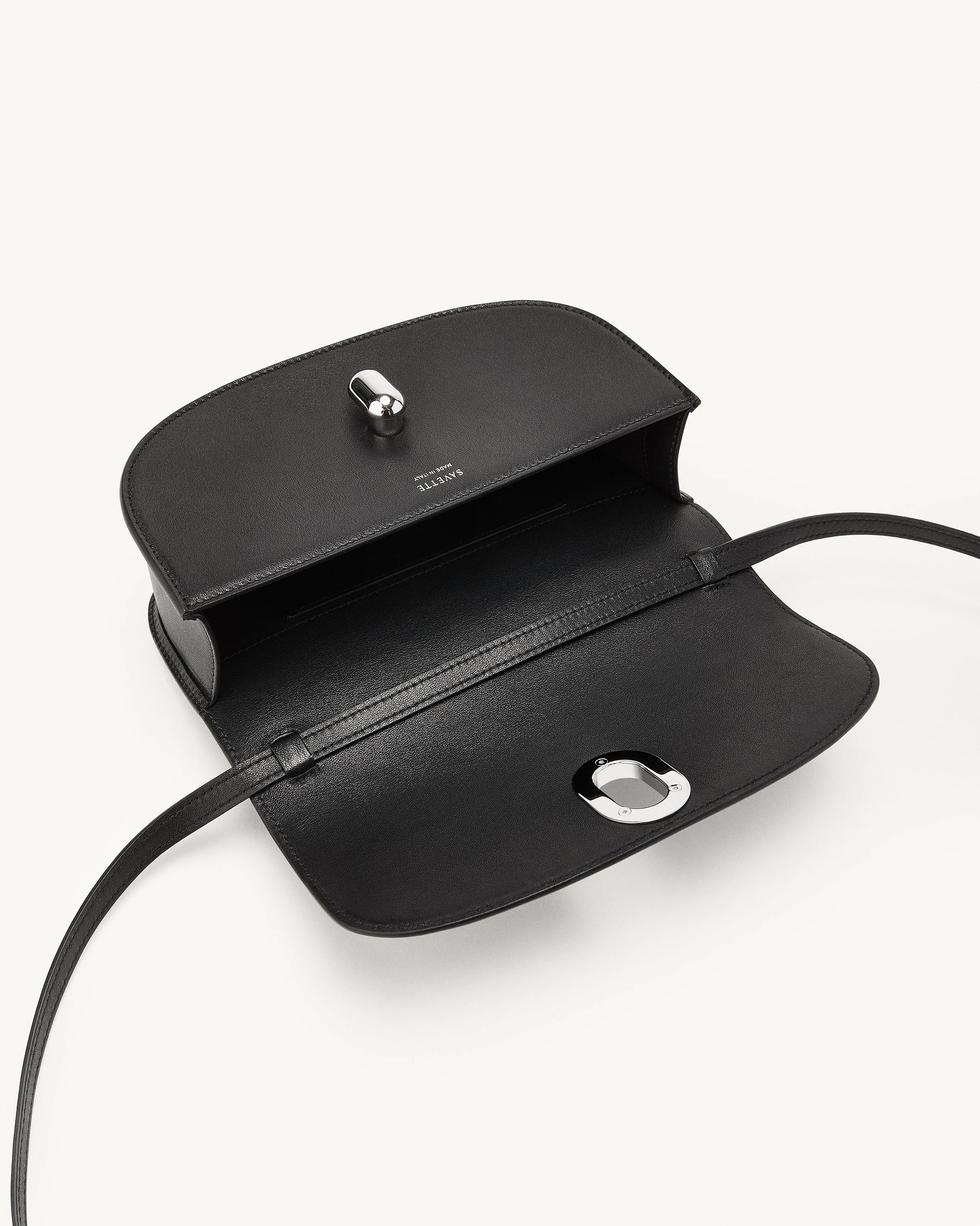 Tondo Crescent in Black Leather