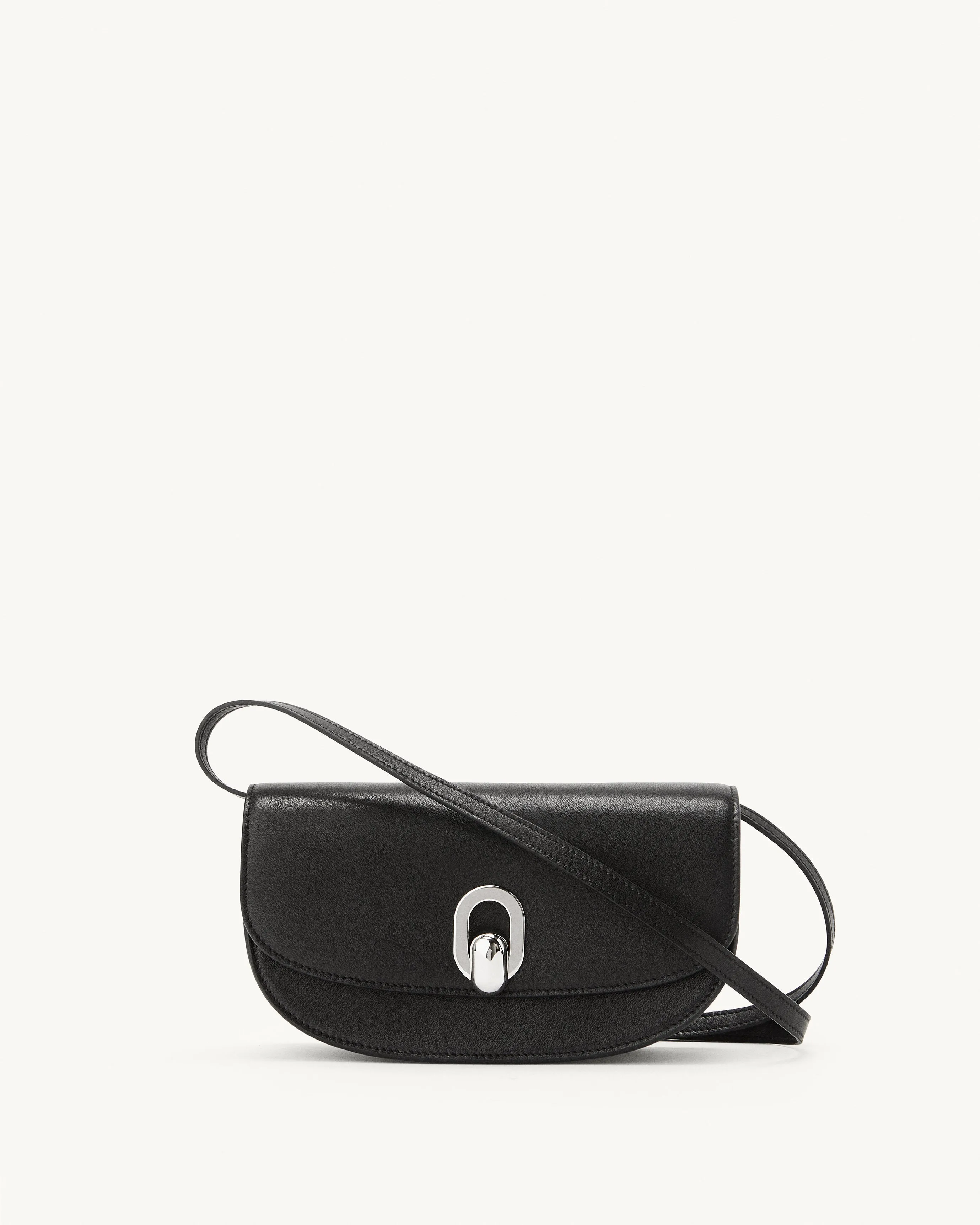 Tondo Crescent in Black Leather
