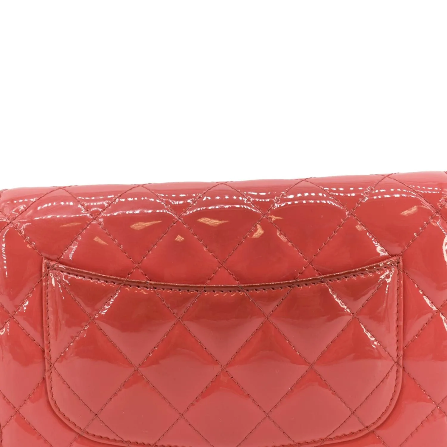 Top Quality Chanel WOC Quilted Patent Leather Crossbody Bag Red