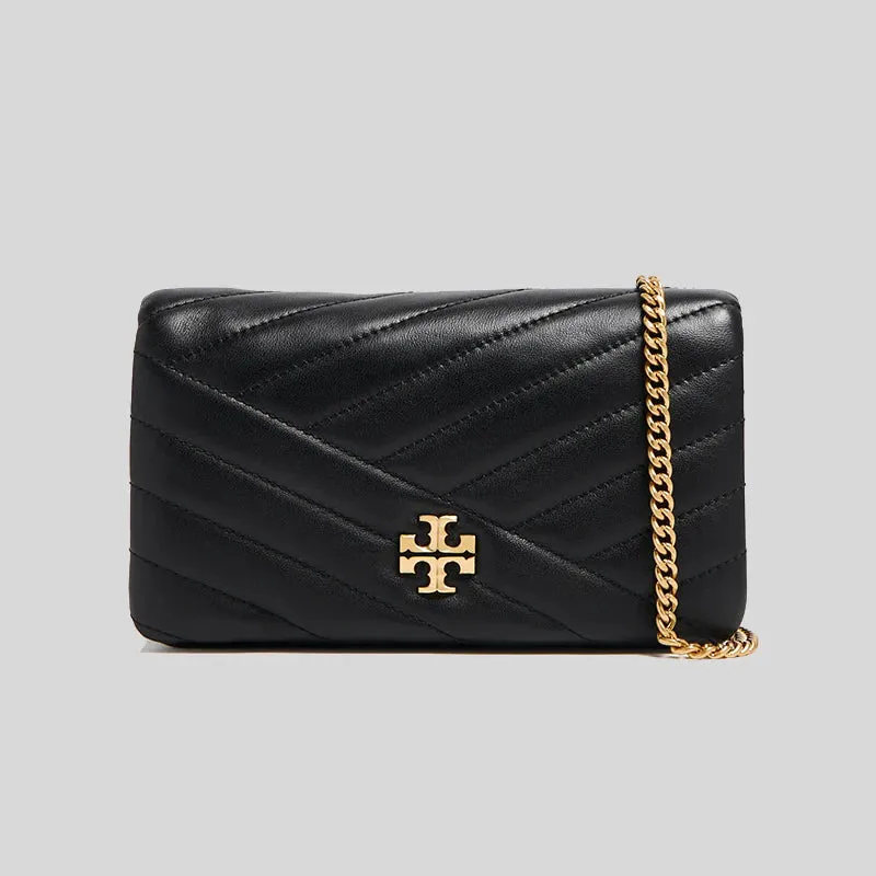 TORY BURCH Kira Chevron Chain Wallet Black RB-156553