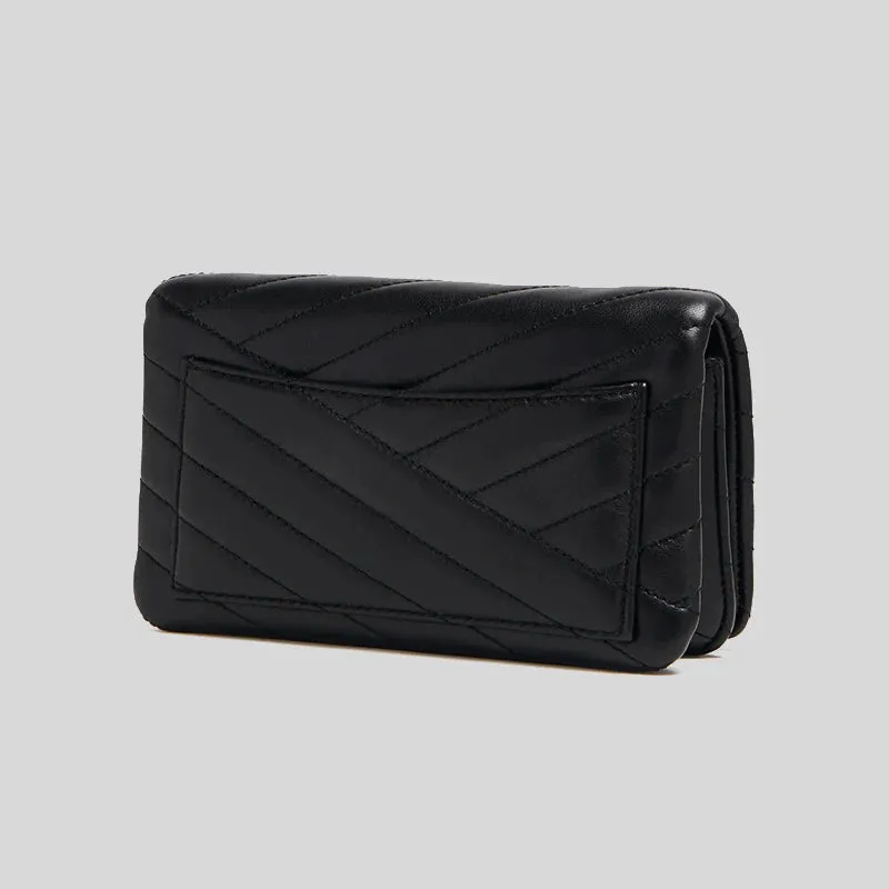 TORY BURCH Kira Chevron Chain Wallet Black RB-156553