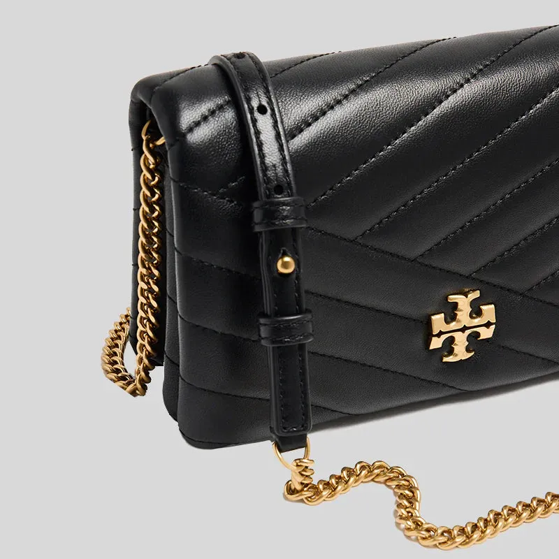 TORY BURCH Kira Chevron Chain Wallet Black RB-156553