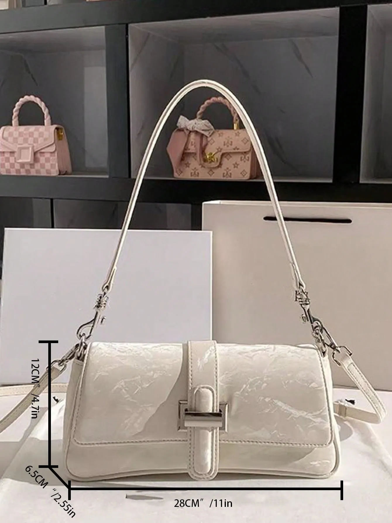 Trend Joker Cowboy Long Stick Shoulder Bag - White