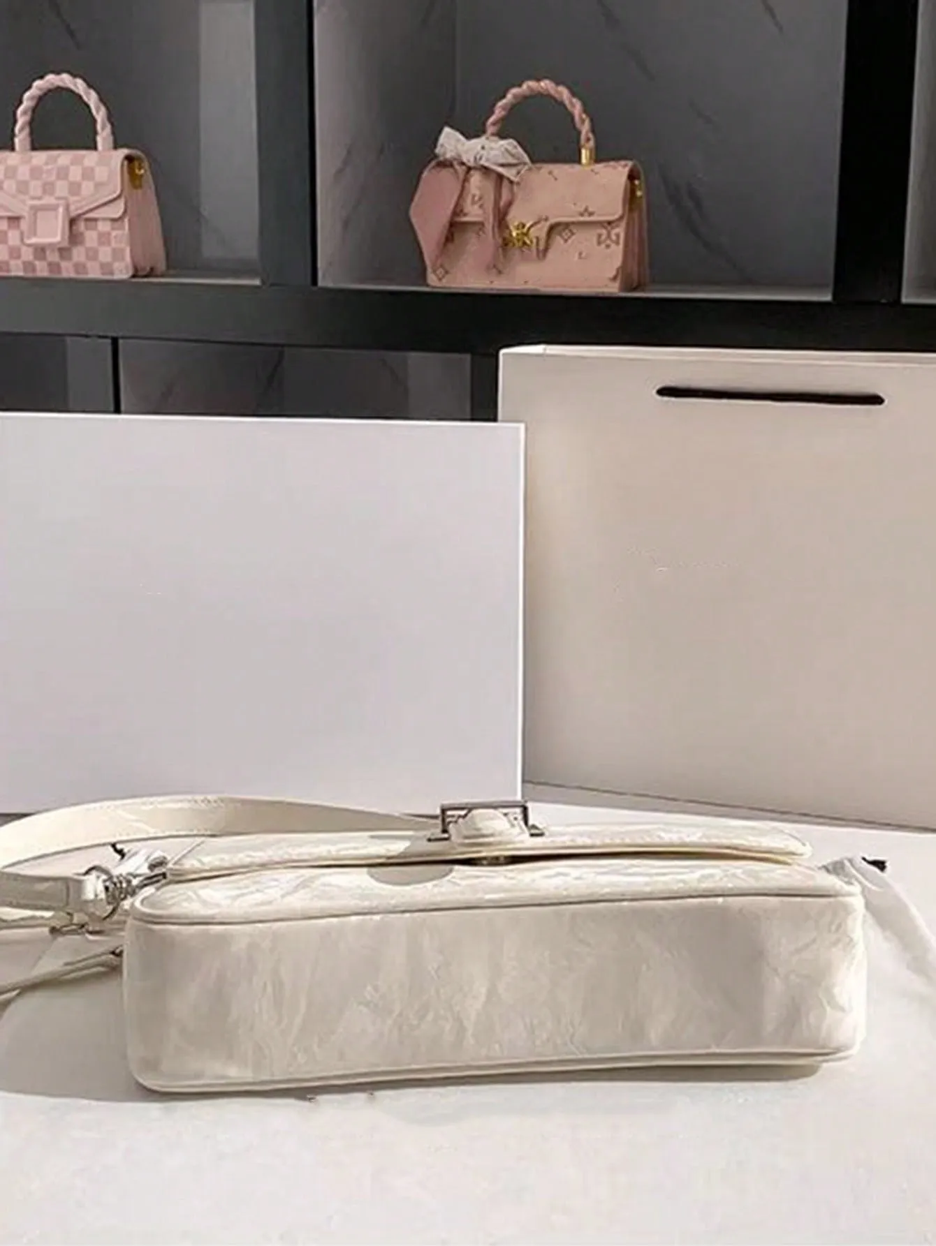 Trend Joker Cowboy Long Stick Shoulder Bag - White