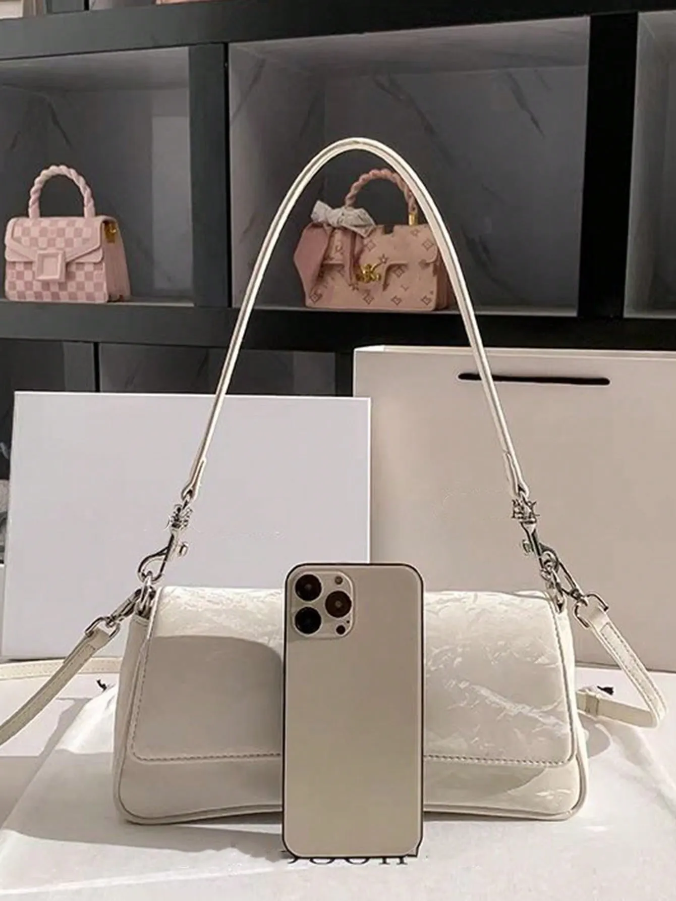 Trend Joker Cowboy Long Stick Shoulder Bag - White