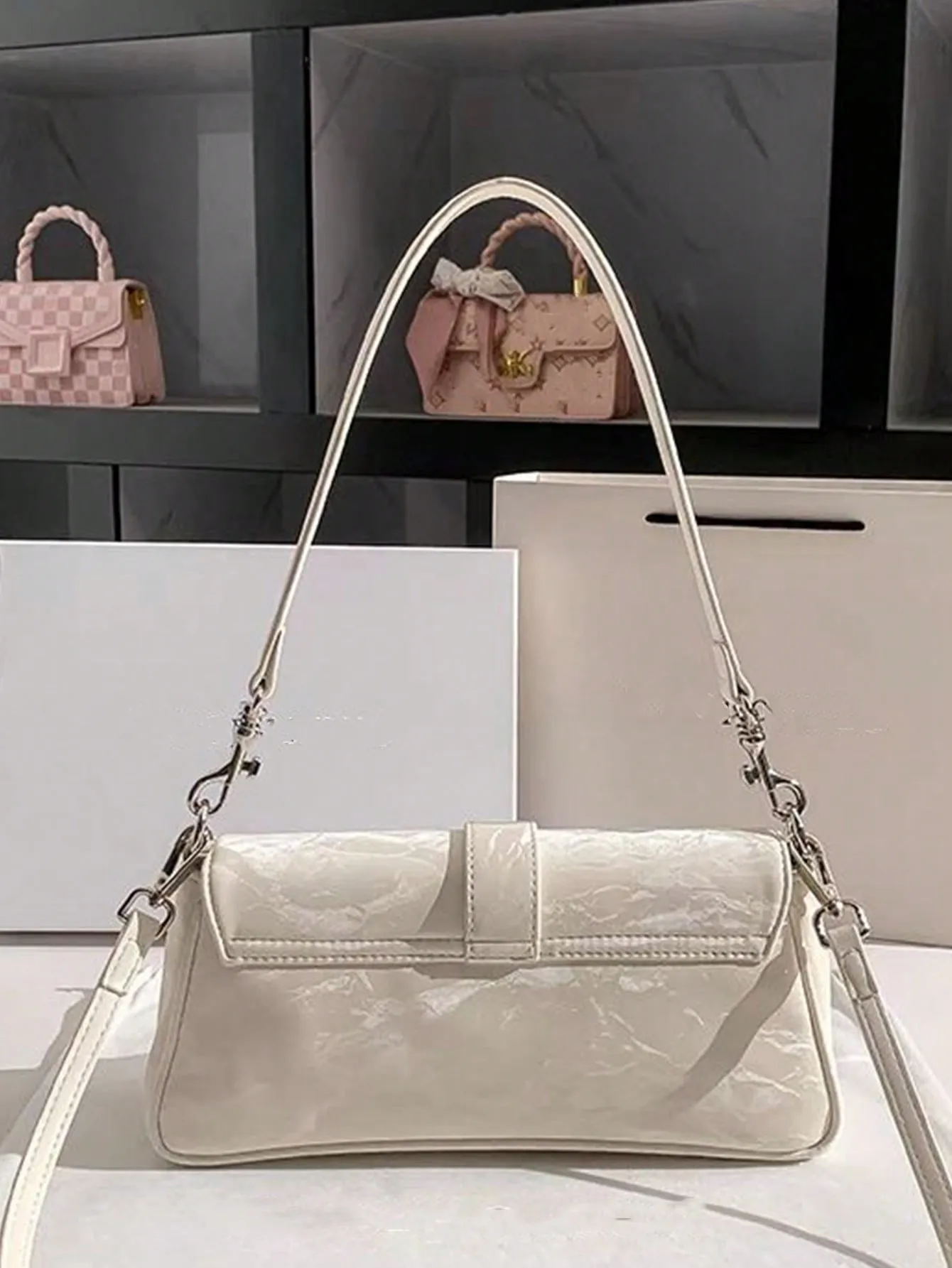 Trend Joker Cowboy Long Stick Shoulder Bag - White