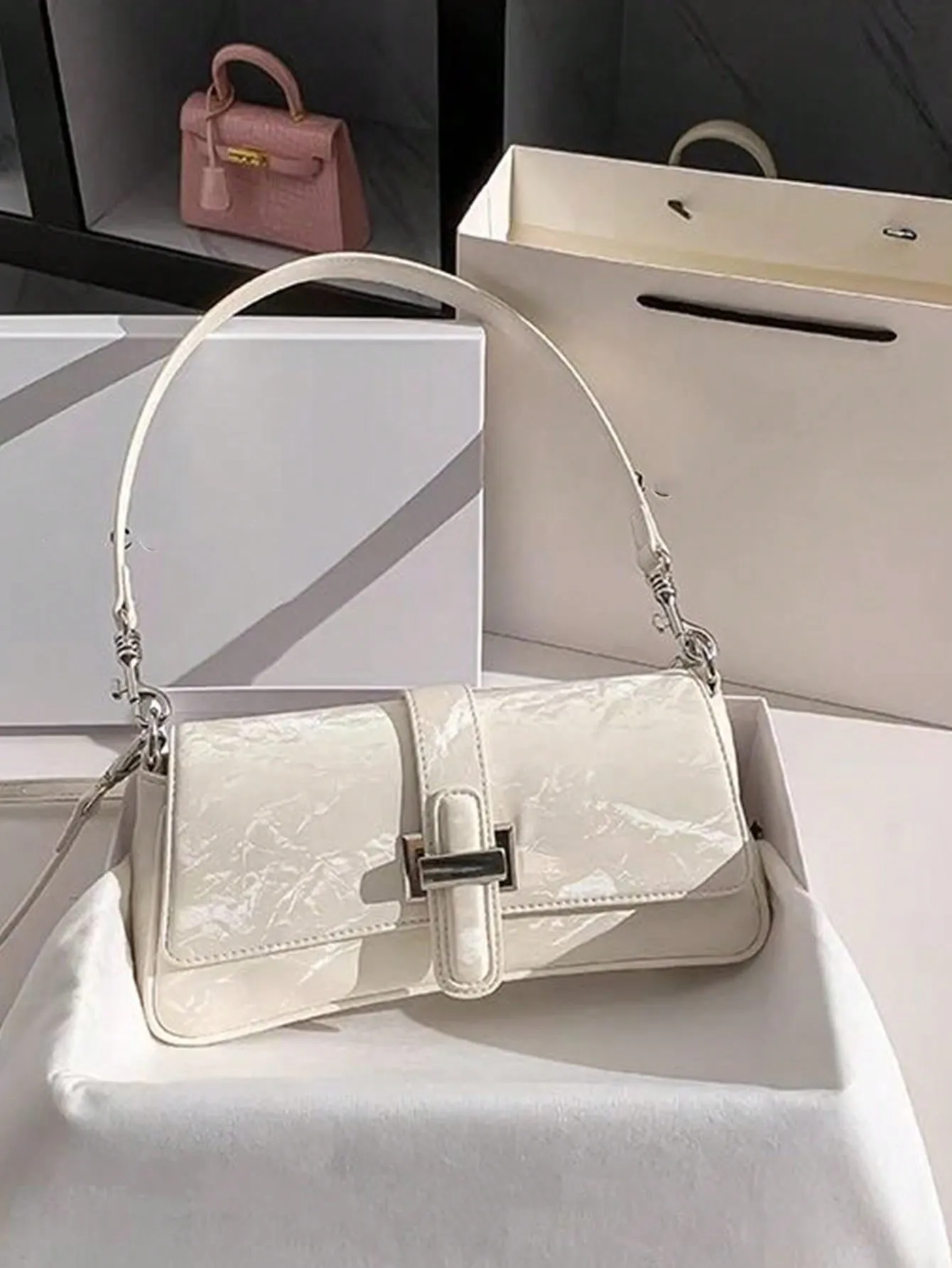 Trend Joker Cowboy Long Stick Shoulder Bag - White