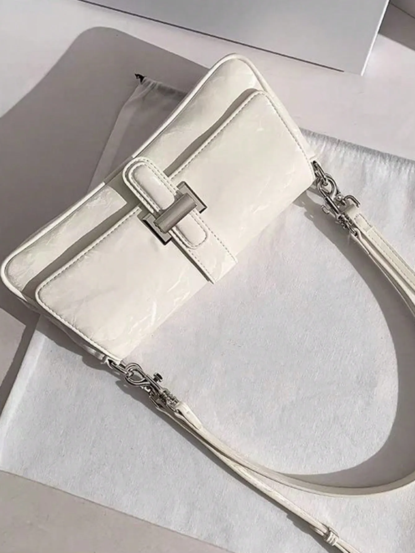 Trend Joker Cowboy Long Stick Shoulder Bag - White