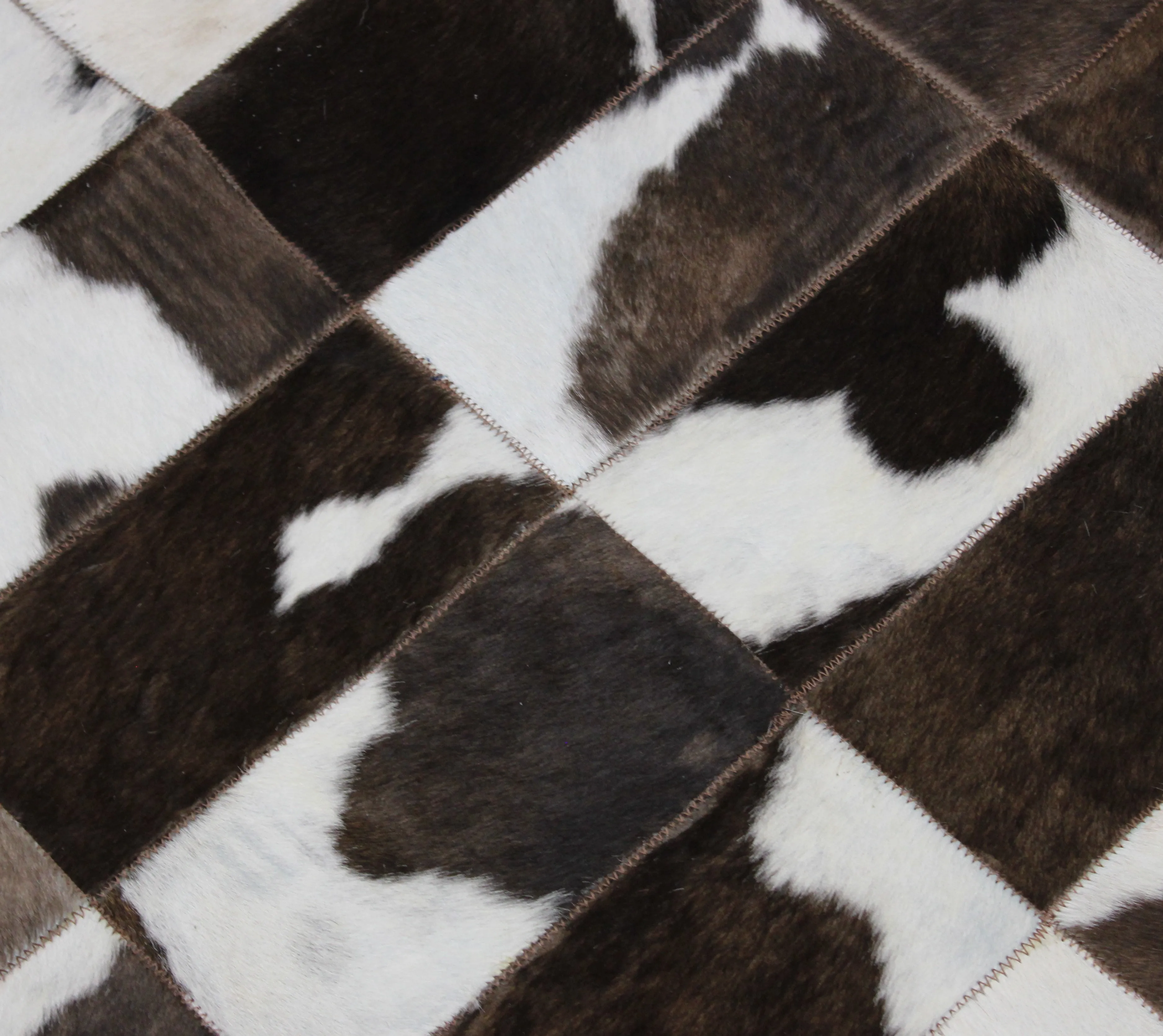 tricolor Patchwork Cowhide Rug –  49 x 32 inches - 124 x 81 cm | Bedside Cowhide Patchwork Rug