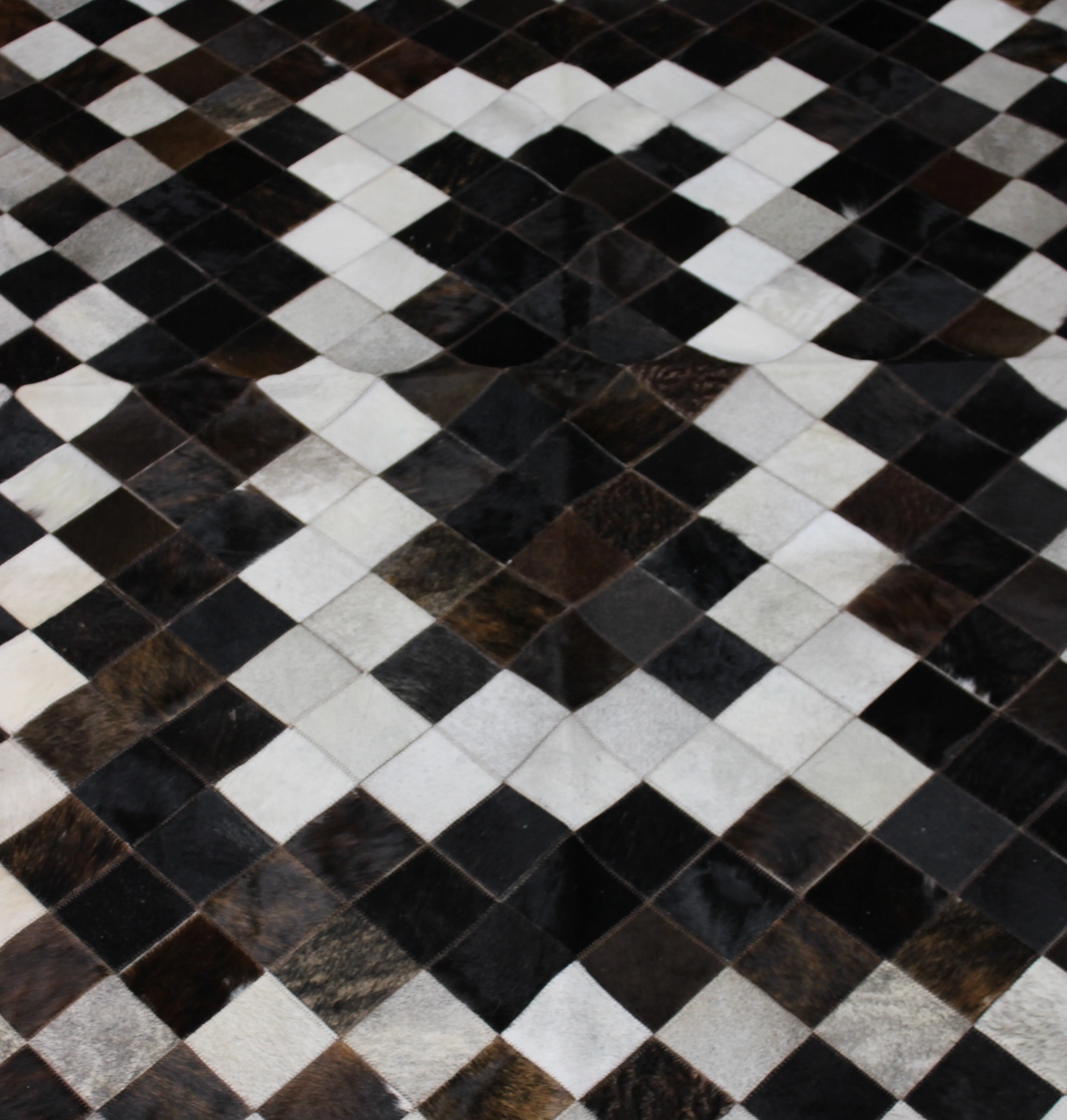 Tricolor Patchwork Cowhide Rug – 7.10ft x 5.2ft   Premium Cowhide Rug