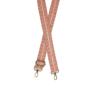Turquoise Multi Mayan Embroidered Guitar Strap 1.5"