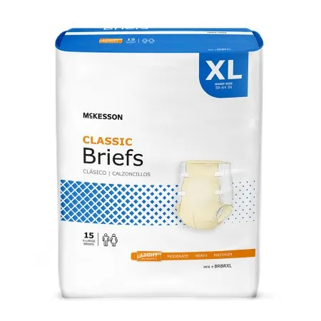 Unisex Adult Incontinence Brief McKesson Classic Disposable Light Absorbency
