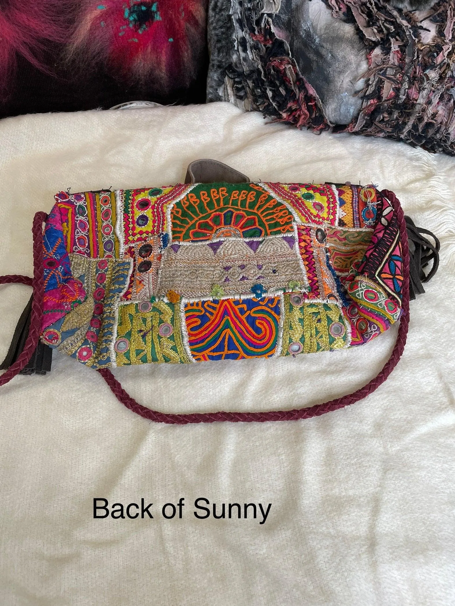 Upcycled Embroidered Crossbody Clutch Market Bag by Kantha Bae