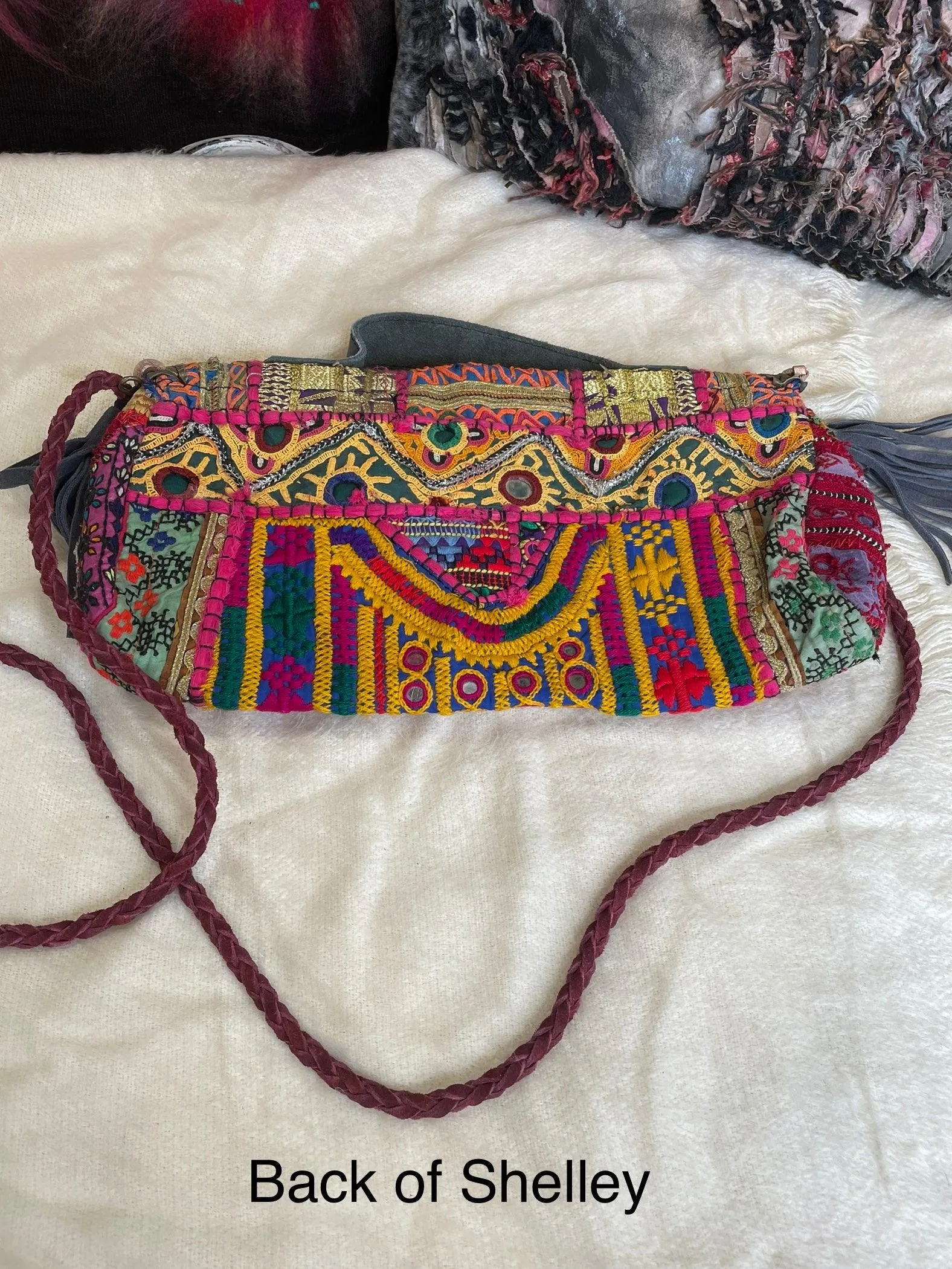 Upcycled Embroidered Crossbody Clutch Market Bag by Kantha Bae