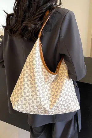 Vegan Leather Boheme Hobo Shoulder Tote Bag: NEUTRAL